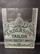 A window panel for Anderson Tailor Riding Breeches Maker, 24 x 29 3/4