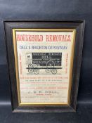 A J & E. Dell Depository Household Removal Contractors of Queen's Road, Brighton showcard, circa