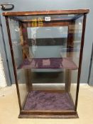 A glass display cabinet, 20 1/4