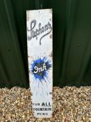 A Stephens' Ink For ALL Fountain Pens vertical 'splash' enamel advertising sign, 8 1/4 x 44 1/4