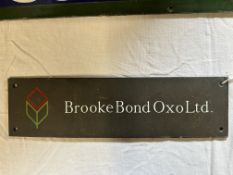 A Brooke Bond Oxo Ltd. brass door push/plaque, 12 x 3/4