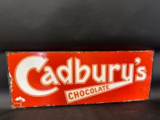 A Cadbury's Chocolate enamel advertising sign for Cadbury Bourneville, 36 x 14