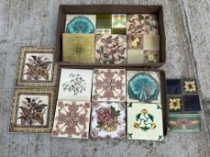 A selection of tiles including Arts & Crafts (16).