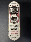 A Motor Brand Beef & Malt Wine ceramic fingerplate for Elwen & Son of Sunderland, 10 x 2 3/4
