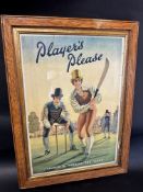 A Player's Please showcard depicting a game of cricket, 14 3/4 x 19 3/4