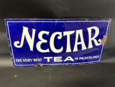 A Nectar Tea enamel advertising sign by Patent Enamel Co. Ltd. 24 x 12