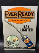 An Ever Ready Gas Lighter 'for instantaneous lighting' tin advertising sign, with hook for hanging