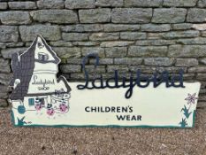 A 1950s Ladybird Childrenswear boarded hanging advertising sign, 72 x 36