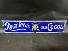 A Rowntree's Cocoa strip enamel advertising sign, 25 x 5 1/2