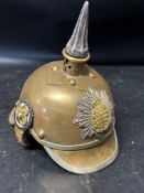 A salesman's sample of a pickelhaube brass helmet, 6
