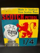 A Scotch Petrol pictorial enamel advertising sign, numbered 275 to bottom right, 21 x 24