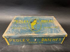 A Pedley Patches counter top dispensing tin, 12 1/4 x 8 1/4 x 2 1/4