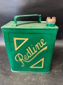 A Redline two gallon can with correct cap, Valor, 5'38.