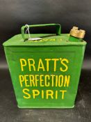 A Pratts Perfection Spirit two gallon can with Pratts XX Spirit cap, Valor 3'25.