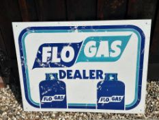 A Flo-Gas Dealer aluminium advertising sign, 32 x 24