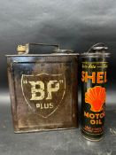 A BP Plus Duo two gallon can with a bright Shell insert and BP cap.