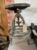 Henry Body's wooden workshop swivel stool.
