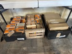 A large quantity of new old stock card bulbs including Kayex, Vitality etc. (three boxes).