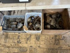 A selection of motorcycle engine parts, magnetos etc. (three boxes).