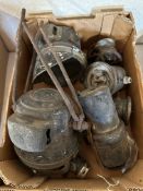 Two Powell & Hanmer acetylene lamps and a producer (one box).