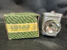 A Lucas King of the Road Battery Cycle Lamp no. 29, in original box of issue, new old stock.