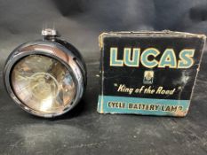 A Lucas King of the Road Cycle Battery Lamp no. 310 RS, in original box of issue, new old stock.