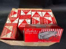A box of ten Radar new old stock single cell type no. 600 bicycle horns.
