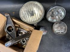 A Notec centre lamp, a Lucas FT37 and an atelete chrome horn cover front and rear cover.