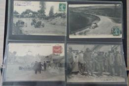 The 1908 A.C.F. Grand Prix, a red album and slip case containing period postcards depicting