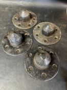 A set of four artillery wheel hub caps, from a 1927 11.9 side valve Riley.