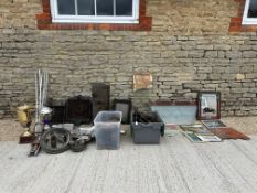 A large selection of automobilia inc. radiators, fuel tank, footpump, sidescreens and sundry!