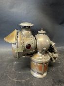 A Jos Lucas nickel plated acetyphote lamp model 317.