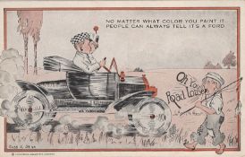 Ford Comic Advertising. Promotional postcards by Conrad Shinn (1887-1951), issued by the Ford