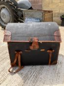 A Williamsons Ltd. of Brixton wicker and leather trunk