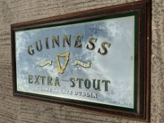 A pub advertising mirror for Guinness Extra Stout, age unknown, 70 x 42 1/2