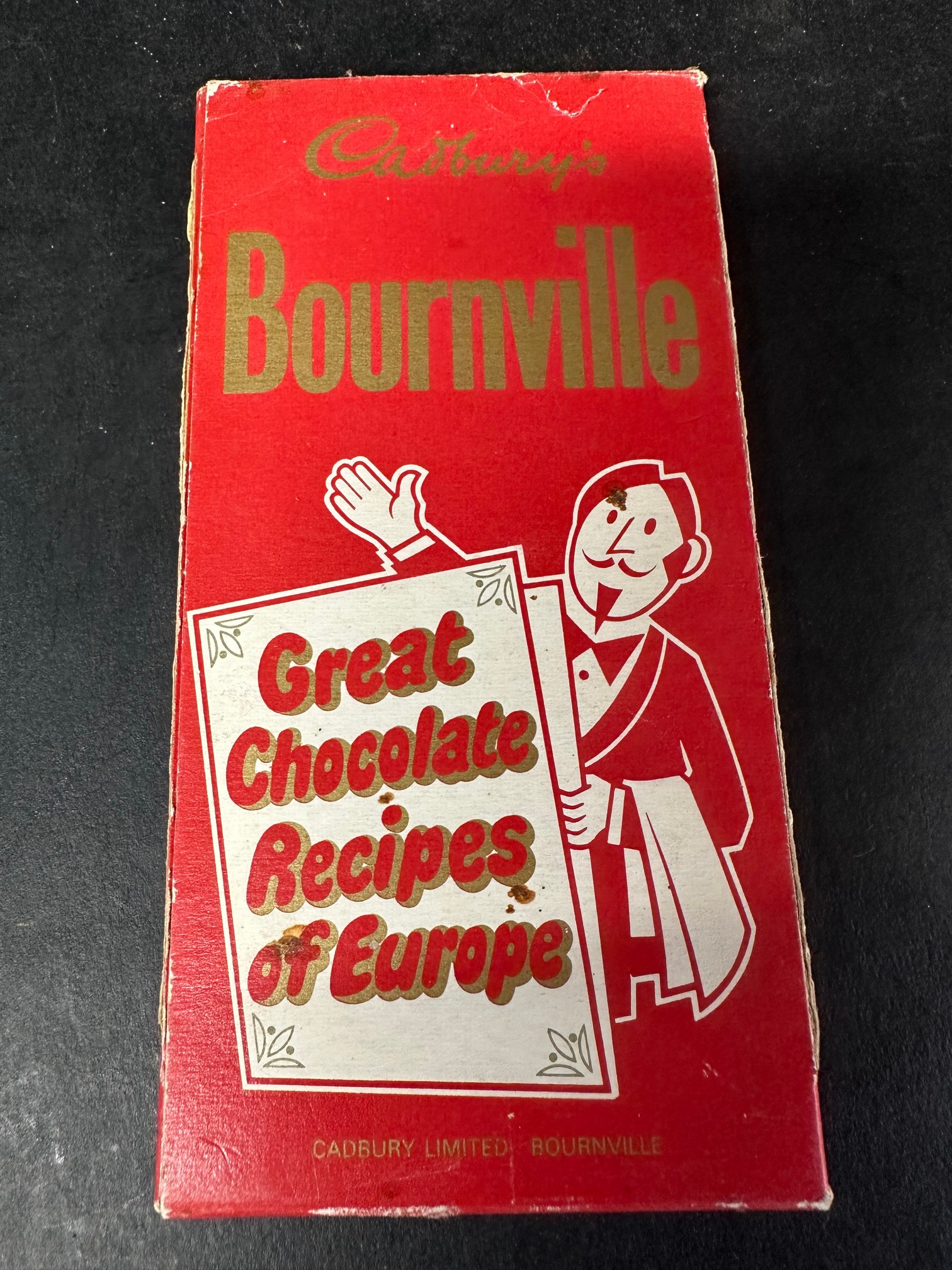 An early 1970s Cadbury's Bournville pack of Great Chocolate Recipes of Europe - complete pack of