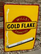 A Wills's Gold Flake Cigarettes enamel advertising sign issued by The Imperial Tobacco Company, 24 x