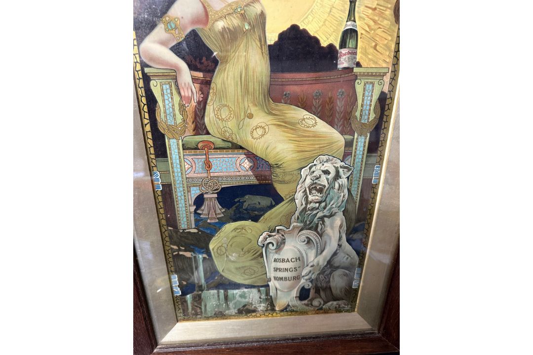 A 1903 Rosbach Springs Homburg advertising poster for table waters depicting an Art Nouveau scene of - Image 3 of 4