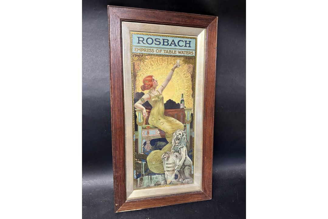 A 1903 Rosbach Springs Homburg advertising poster for table waters depicting an Art Nouveau scene of - Image 1 of 4
