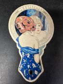 A rare surviving novelty 'Mirror' button display piece riveted at the bottom of the handle to