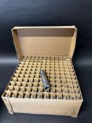 A full box of 144 Borax shaving tin tubes.