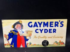 A 1930s tram advertising card for Gaymer's Cyder depicting a town crier, 24 x 11