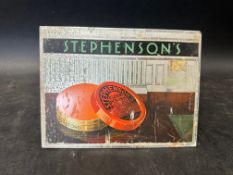 A Stephenson's floor polish counter top tin covered advertisement by Hancock, Corfield & Waller Ltd.