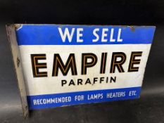 An Empire Paraffin double sided enamel stockist's advertising sign with hanging flange, stamped