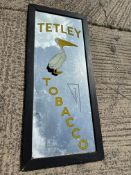 An Art Deco Tetley Tobacco advertising mirror with image of pelican to centre, 29 1/4 x 67
