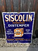 A Siscolin Powdered Distemper enamel advertsing sign for Sissons Brothers of Hull, rare pictorial