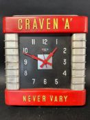 A Smith sectric wall clock with Craven 'A' Never Vary advertising, 12 1/2 x 14 1/2