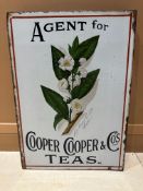 A rare and exceptional Cooper Cooper & Co's Teas of London double sided pictorial enamel advertising