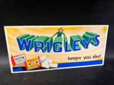 A 1930s tram advertising card for Wrigley's Chewing Gum 'keeps you alert', good strong graphics