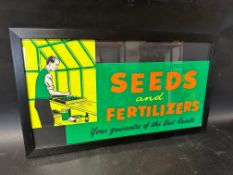A Seeds and Fertilizers 'Your guarantee of the Best Results diecut poster mounted on black paper,